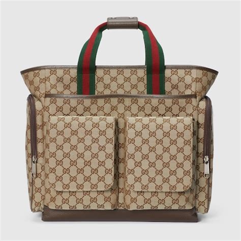 gucci goo diaper case|Original GG diaper bag in beige and ebony GG canvas .